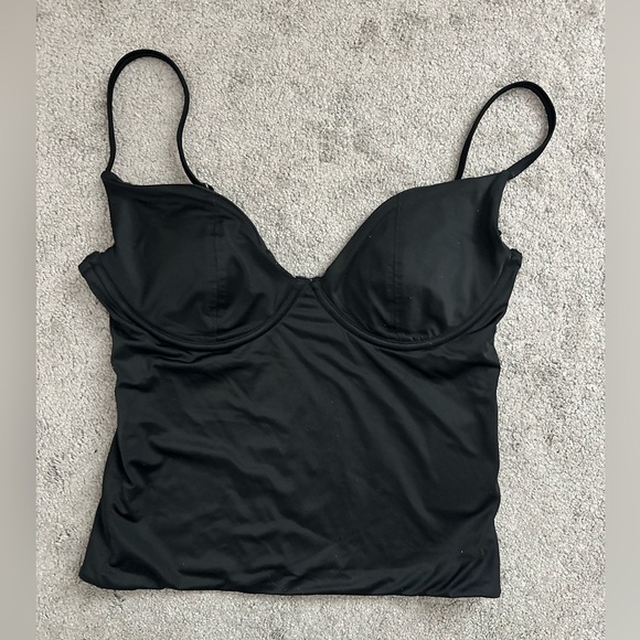 Andie Swim The Canary Tank Top Tankini Underwire Black Sustaonable Swim - Picture 2 of 6